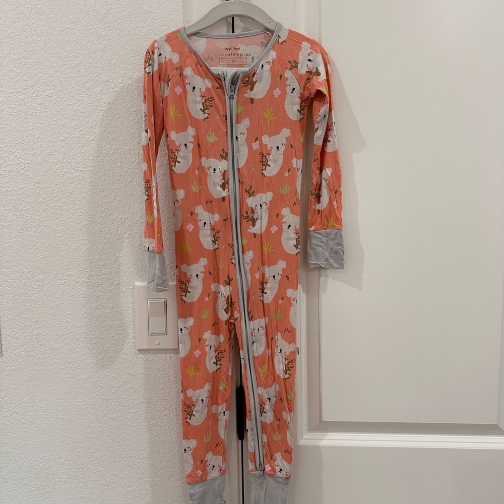 Little Sleepies Koala Pajamas - Orange and Gray